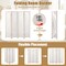White Boho Room Divider 4 Panel Carved Wood Folding Privacy Screen